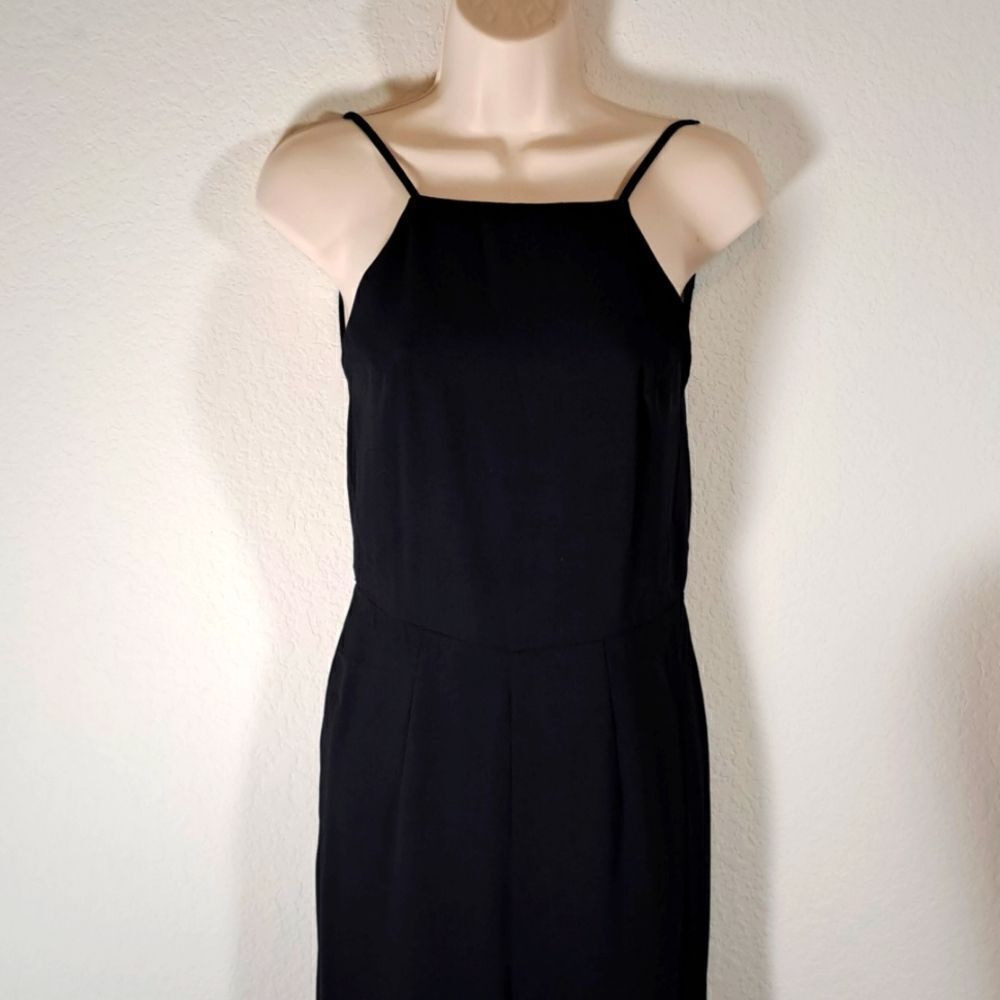 Hot & Delicious Women’s Jumpsuit Small Black Halter Backless Sexy Strap Wide Leg